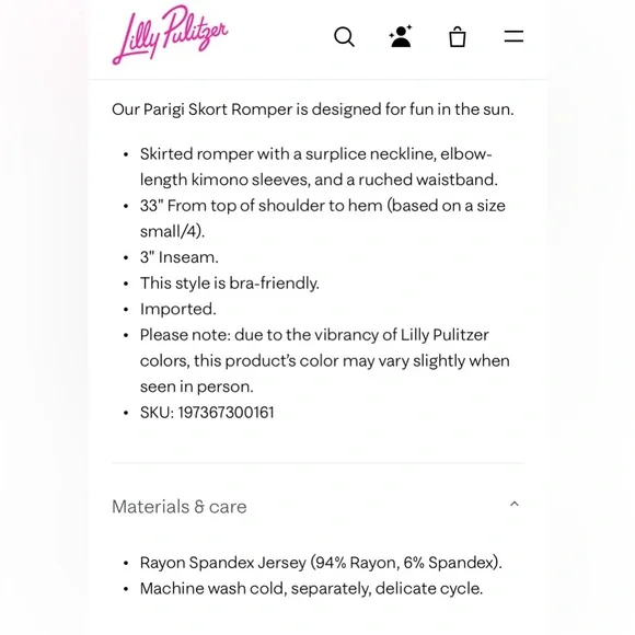 NWT Lilly Pulitzer *Hard to Find Print* Parigi Skort Romper, Size Medium - Picture 5 of 15